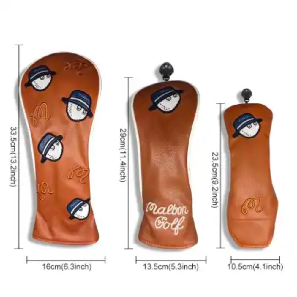 Malbon Trendy New Golf Wood Headcovers Premium Club Head Protection